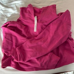 Lululemon Sonic pink cropped hoodie. Never worn. Size 18